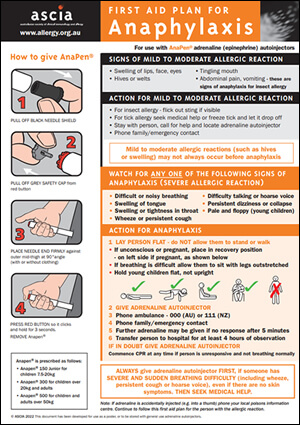 ASCIA First Aid Anaphylaxis Orange Anapen 2022