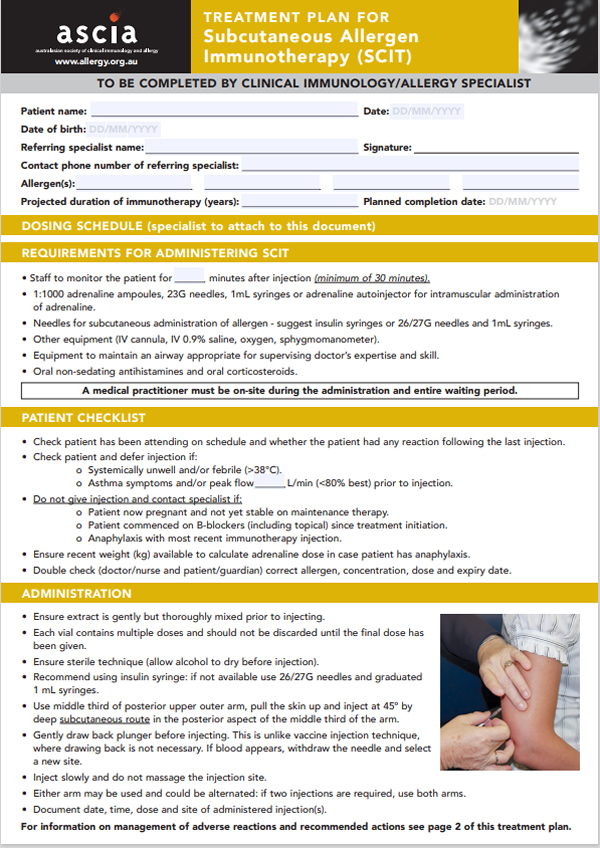 ASCIA SCIT Treatment Plan p1