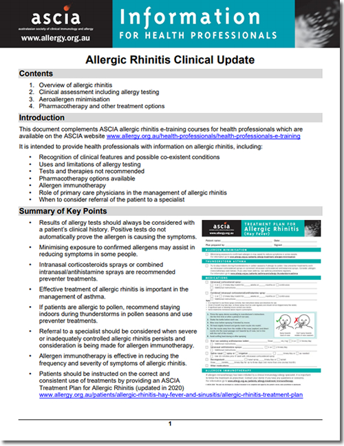 Allergic Rhinitis Clinical Update