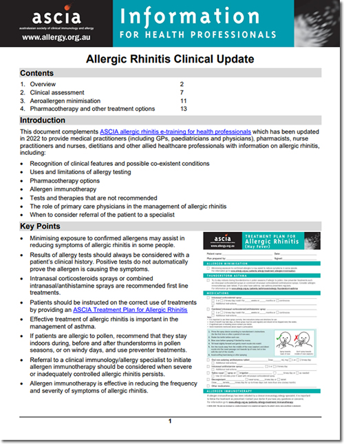 Allergic Rhinitis Clinical Update